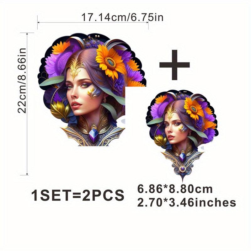 Flower Women Iron On Stickers Heat Transfer Patches DIY Accessories