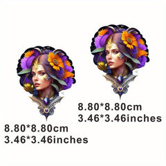 Flower Women Iron On Stickers Heat Transfer Patches DIY Accessories