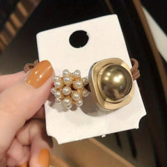 Faux Pearl Plum Ball Hair Scrunchie Hair Rope Ponytail Accessory