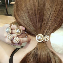 Faux Pearl Plum Ball Hair Scrunchie Hair Rope Ponytail Accessory