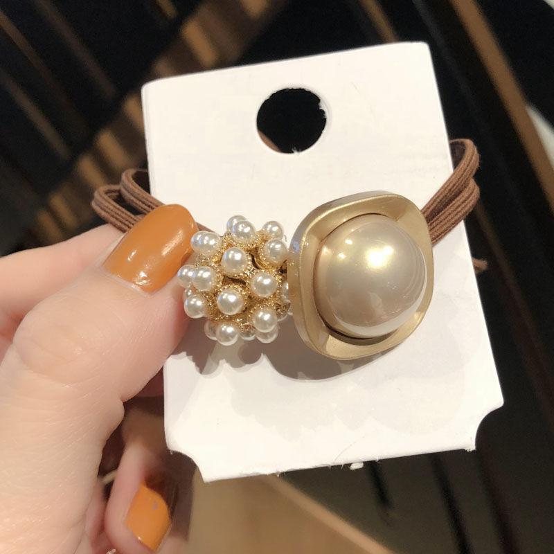 Faux Pearl Plum Ball Hair Scrunchie Hair Rope Ponytail Accessory