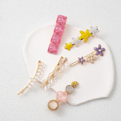 Vintage Starfish Shell Flower Barrette Hair Clip Hairpin