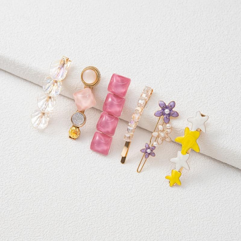 Vintage Starfish Shell Flower Barrette Hair Clip Hairpin