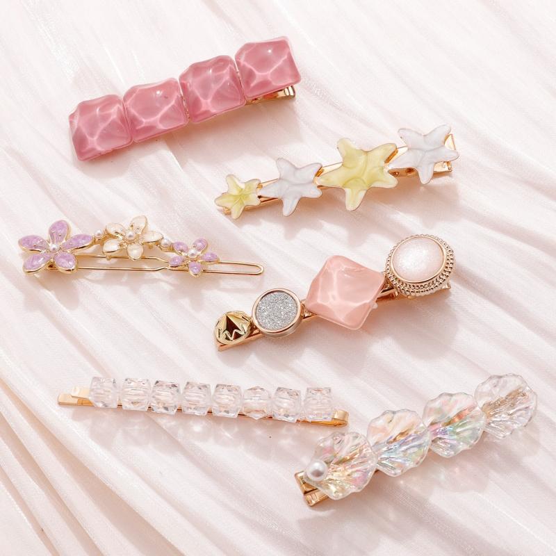Vintage Starfish Shell Flower Barrette Hair Clip Hairpin