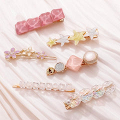 Vintage Starfish Shell Flower Barrette Hair Clip Hairpin