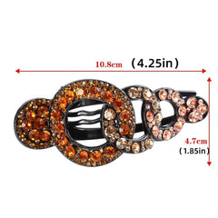 Vintage Rhinestone Hair Claw Clip Leaf Geometric Barrettes Hairpin