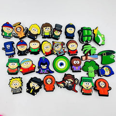 40PCS Casual & Cartoon PVC Shoe Flower & Buckle Soft Plastic Bracelet Decor