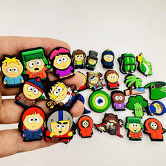 40PCS Casual & Cartoon PVC Shoe Flower & Buckle Soft Plastic Bracelet Decor