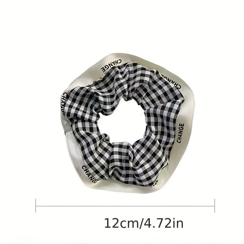Plaid Scrunchies Hair Tie Colorful Hair Rope Checkered Hair Ring