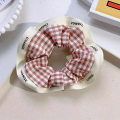Plaid Scrunchies Hair Tie Colorful Hair Rope Checkered Hair Ring
