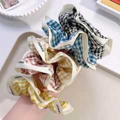 Plaid Scrunchies Hair Tie Colorful Hair Rope Checkered Hair Ring