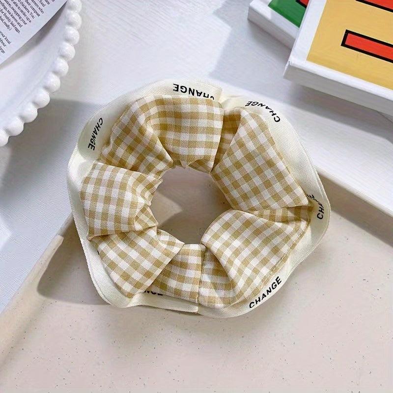 Plaid Scrunchies Hair Tie Colorful Hair Rope Checkered Hair Ring