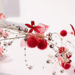 Faux Pearl Tassel Headband Chinese Bridal Headwear