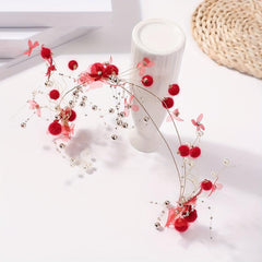 Faux Pearl Tassel Headband Chinese Bridal Headwear