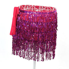Bohemian Style Belly Dance Costume Sequin Tassel Fringe Hip Scarf Belt