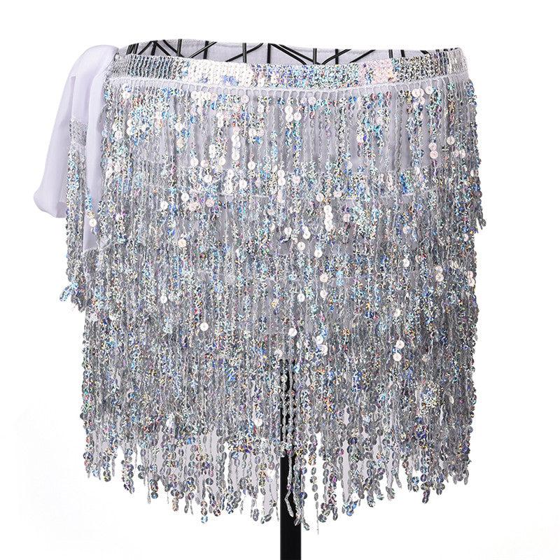 Bohemian Style Belly Dance Costume Sequin Tassel Fringe Hip Scarf Belt