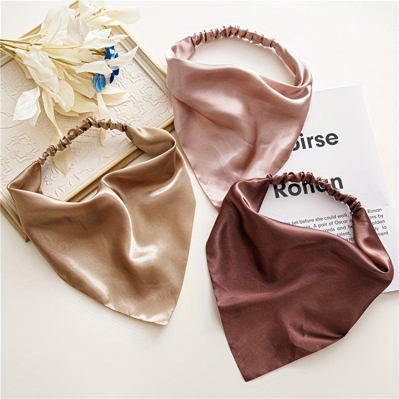 Solid Fabric Headscarf Women's Hair Band Triangle Scarf Headband