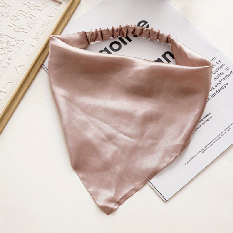 Solid Fabric Headscarf Women's Hair Band Triangle Scarf Headband