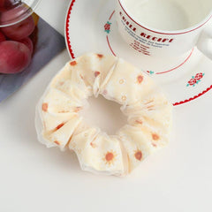 Chiffon Flower Hair Scrunchies Hair Bobbles Ponytail Holder