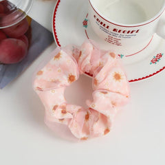 Chiffon Flower Hair Scrunchies Hair Bobbles Ponytail Holder