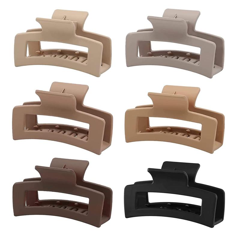 6pcs Solid Shark Claw Hair Claw Ponytail Holder Hair Accessories