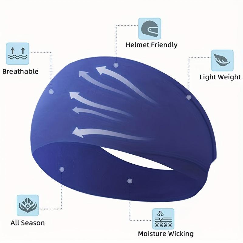 6pcs Sports Headband Solid Head Hoop Stretchy Sweatband Hair Band
