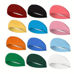 6pcs Sports Headband Solid Head Hoop Stretchy Sweatband Hair Band