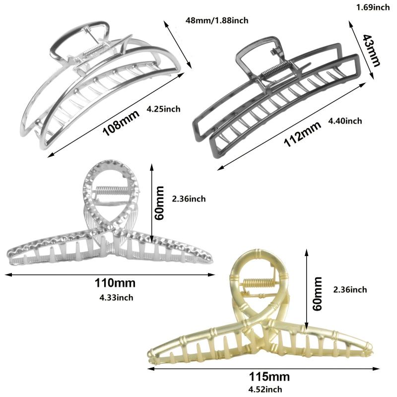 4pcs Large Hair Clips for Thick Hair Strong Hold Non Slip Jaw Clips