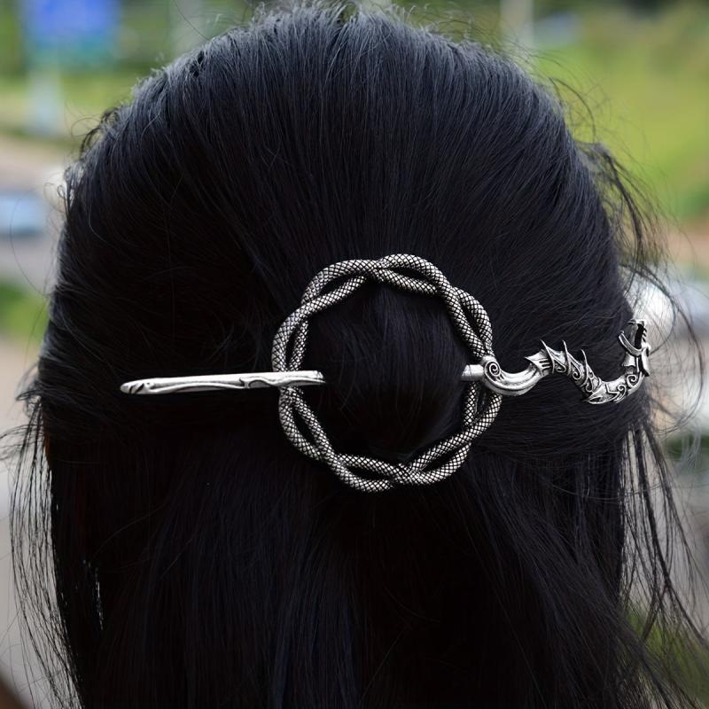 Ouroboros Hair Stick Metal Hairpin Retro Style Hair Accessories