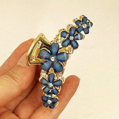 Vintage Flower Hair Claw Crystal Floral Hair Claw for Women Girls