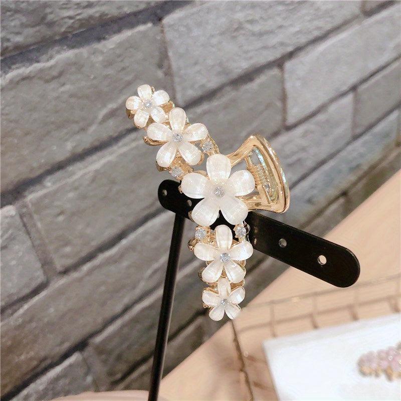 Vintage Flower Hair Claw Crystal Floral Hair Claw for Women Girls
