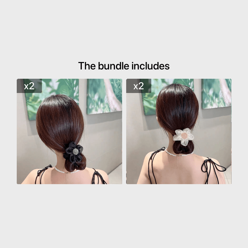 Mesh Rhinestone Flower Hair Ring Women's Hair Accessories