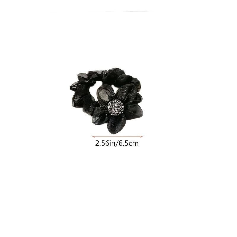 Mesh Rhinestone Flower Hair Ring Women's Hair Accessories