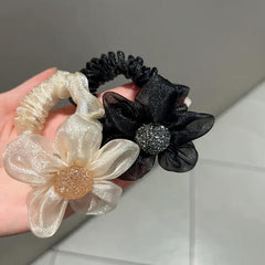 Mesh Rhinestone Flower Hair Ring Women's Hair Accessories