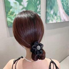 Mesh Rhinestone Flower Hair Ring Women's Hair Accessories