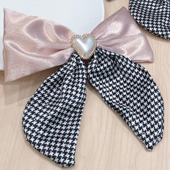 Large Bowknot Hair Clip with Rhinestone Inlay