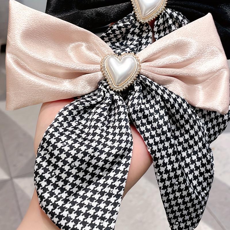 Large Bowknot Hair Clip with Rhinestone Inlay