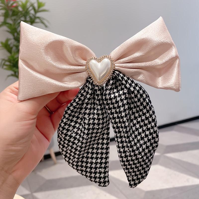 Large Bowknot Hair Clip with Rhinestone Inlay