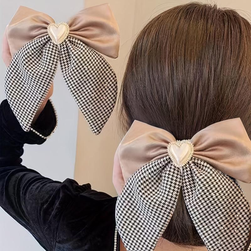 Large Bowknot Hair Clip with Rhinestone Inlay
