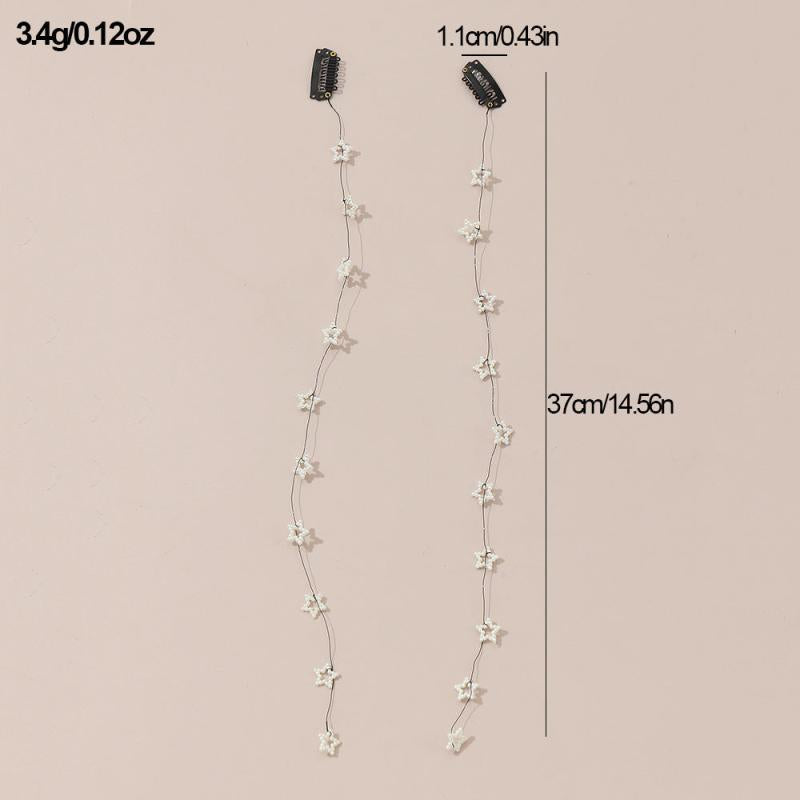 2pcs Star Pendant Hair Chain Sweet Hair Accessories