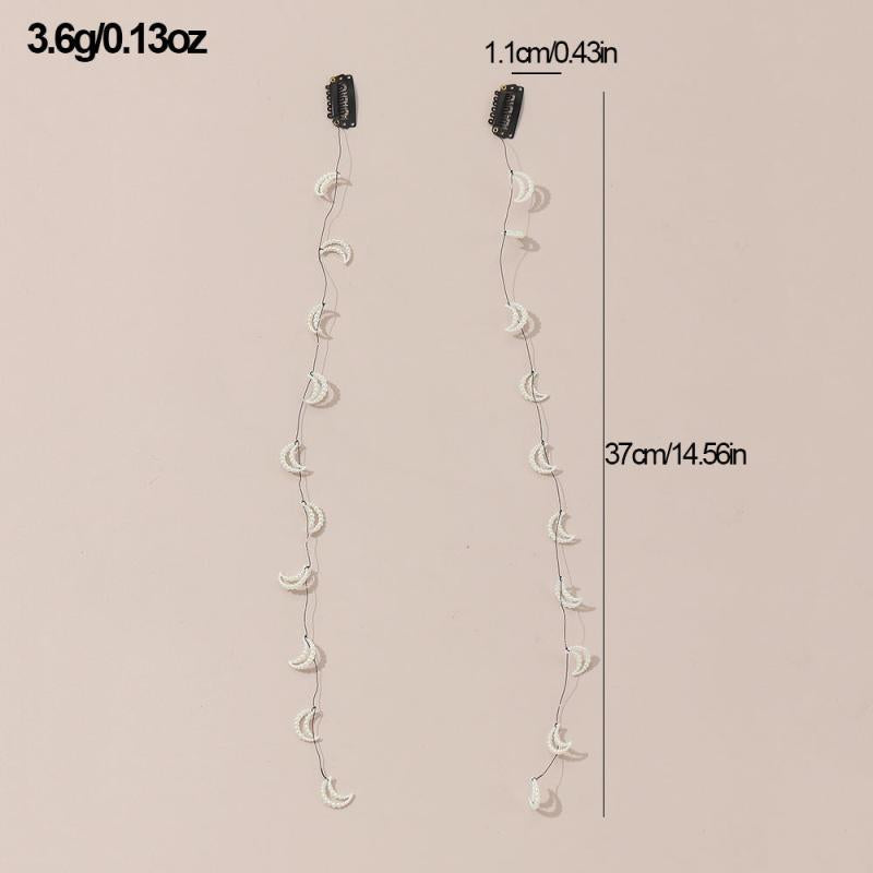 2pcs Star Pendant Hair Chain Sweet Hair Accessories