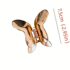2pcs Metal Butterfly Hair Claw Nonslip Ponytail Holder