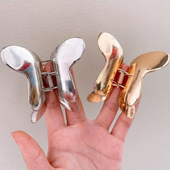 2pcs Metal Butterfly Hair Claw Nonslip Ponytail Holder