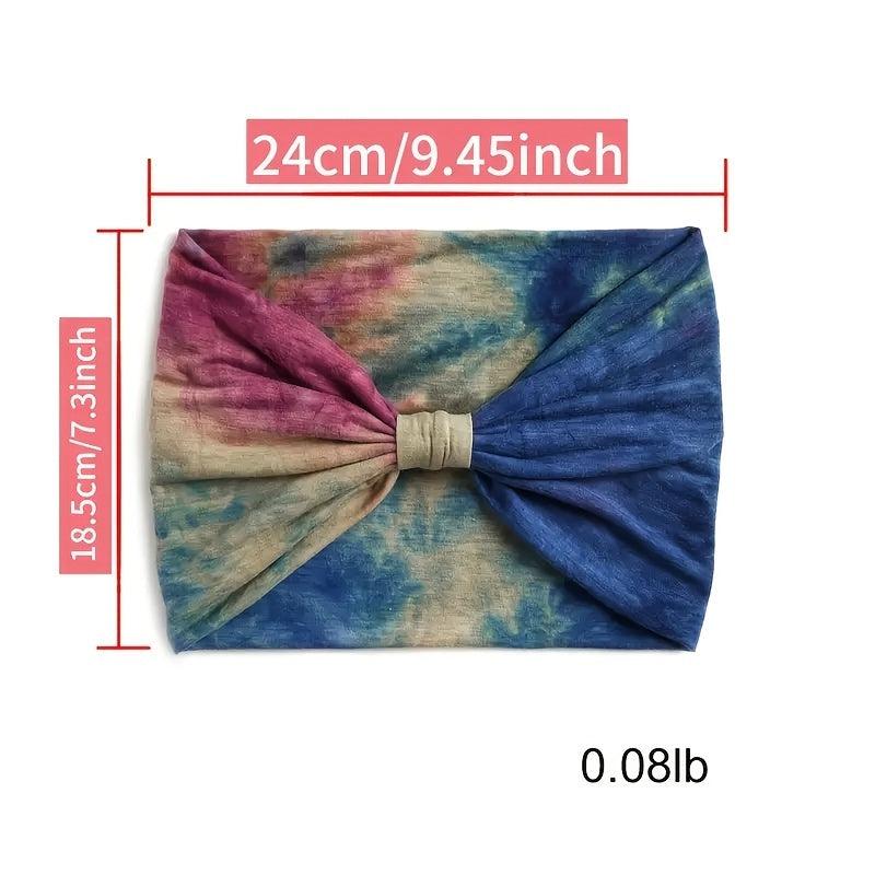 Tie Dye Hairband Thick Head Wrap Elastic Hair Accessory