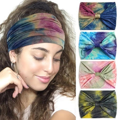Tie Dye Hairband Thick Head Wrap Elastic Hair Accessory