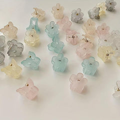12pcs Wind Frosted Flower Small Hair Clip Female Side Clip Bangs Hair Hair Clip