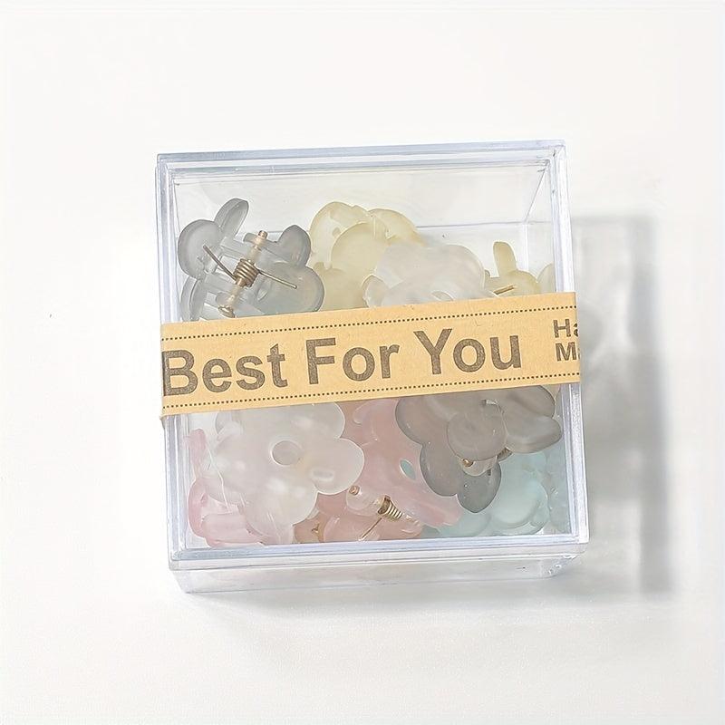 12pcs Wind Frosted Flower Small Hair Clip Female Side Clip Bangs Hair Hair Clip