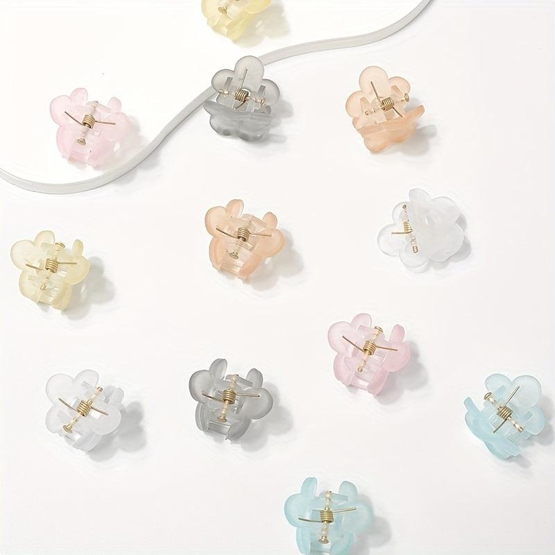 12pcs Wind Frosted Flower Small Hair Clip Female Side Clip Bangs Hair Hair Clip