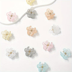 12pcs Wind Frosted Flower Small Hair Clip Female Side Clip Bangs Hair Hair Clip