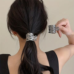 Irregular Wire Wrap Hair Claw Clip Metal Hair Claw High Ponytail Holder